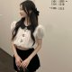 Sweet Temperament Short Puff Sleeve Top Doll Collar Shirt Women