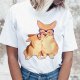 new summer Shiba Inu cartoon dog firewood Dog Print male and female couple Short Sleeve T-Shirt Top