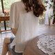 Women's Puff Sleeve Chiffon Short Sleeve Loose Western Style Shirt