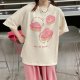 Cartoon Love Donuts Loose Short Sleeve